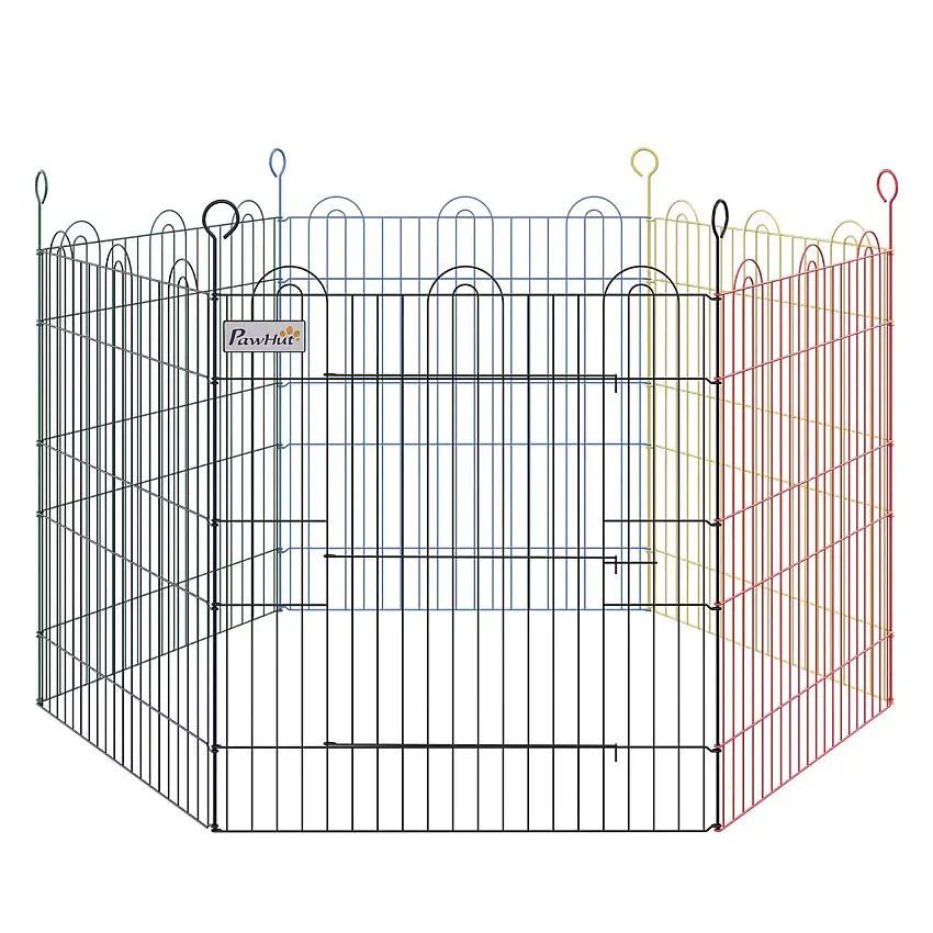 Welpenauslauf für Haustiere 6 Stücke Welpenzaun Laufstall Metall Bunt