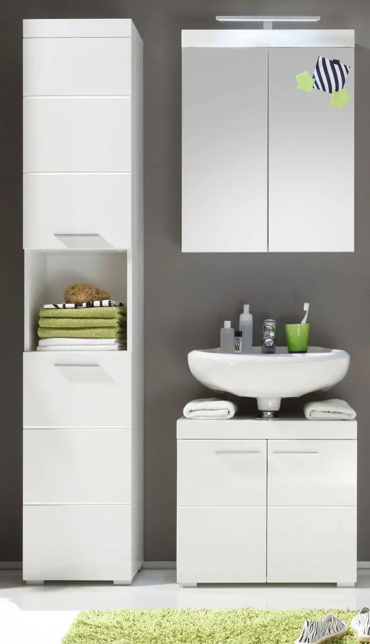 Amanda Badkombination 3-teilig Weiß Hochglanz