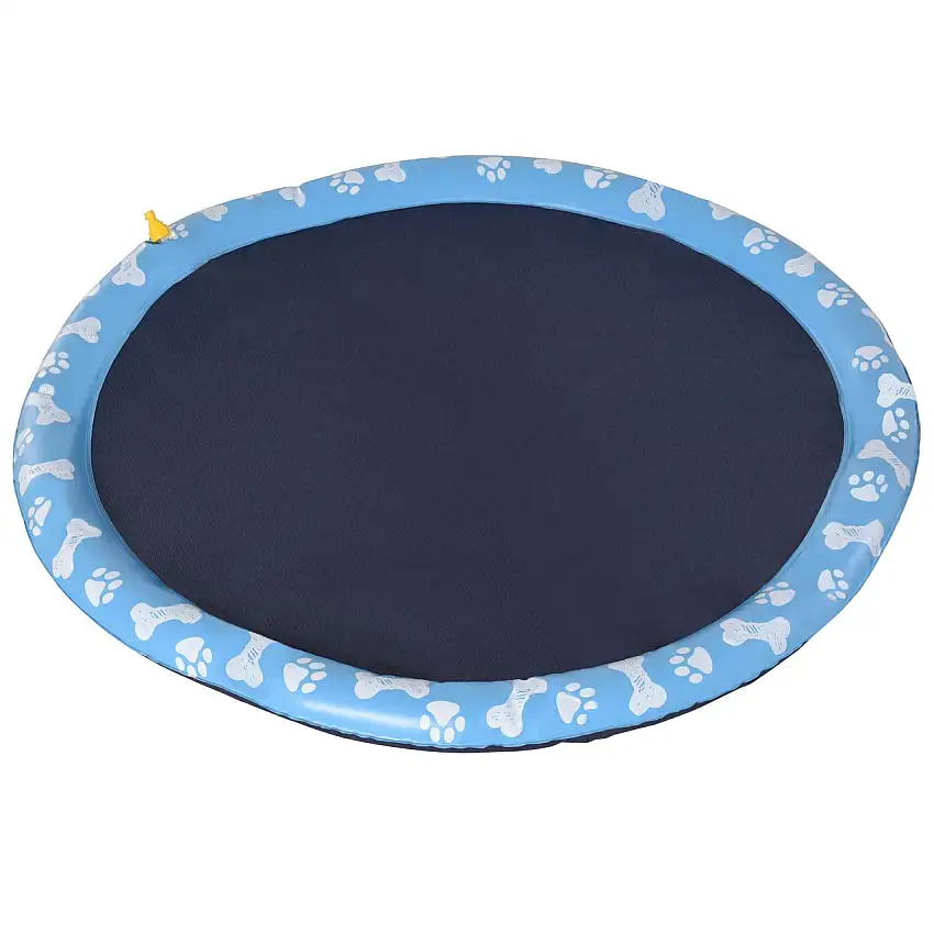 170 cm Splash Sprinkler Pad für Hunde Spritz Wasserspiel Matte Wassersprinkler Anti-Rutsch Outdoor PVC Blau