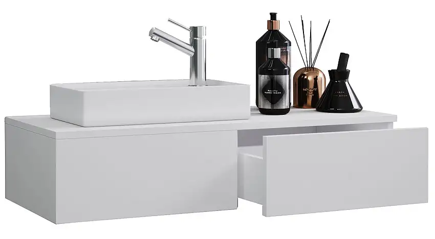 2-tlg. Gäste-Waschplatz "Gudas" Weiß