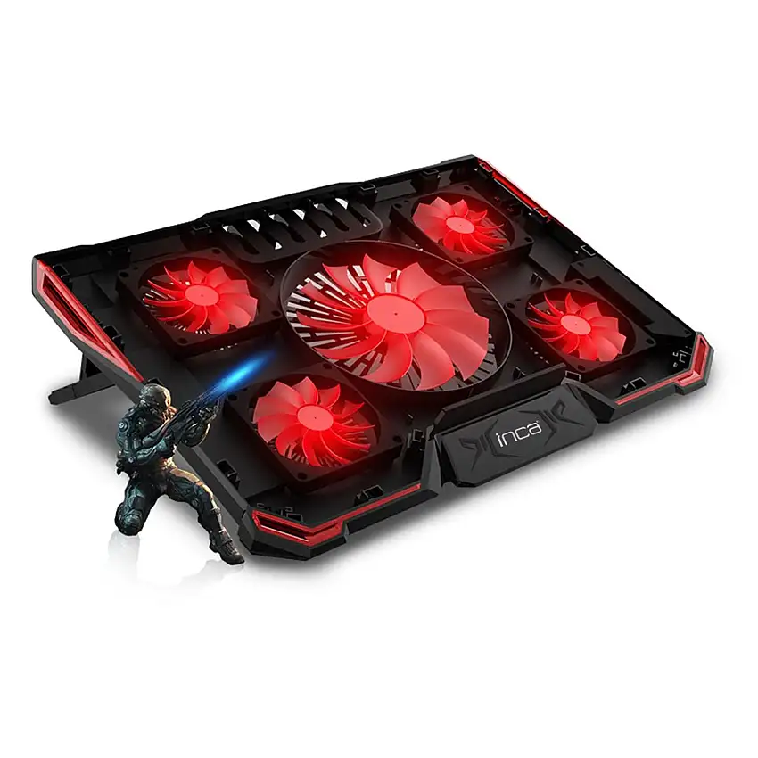 INC-611GMS Laptopkühler Notebookkühler geeignet für 14-17-Zoll-Laptops 1x125mm, 4x80mm Lüfter