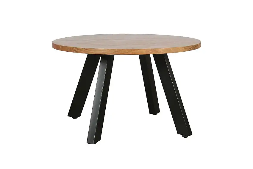 LARA Couchtisch, Breite 75 cm, Akazie natur lackiert, Metall schwarz pulverbeschichtet