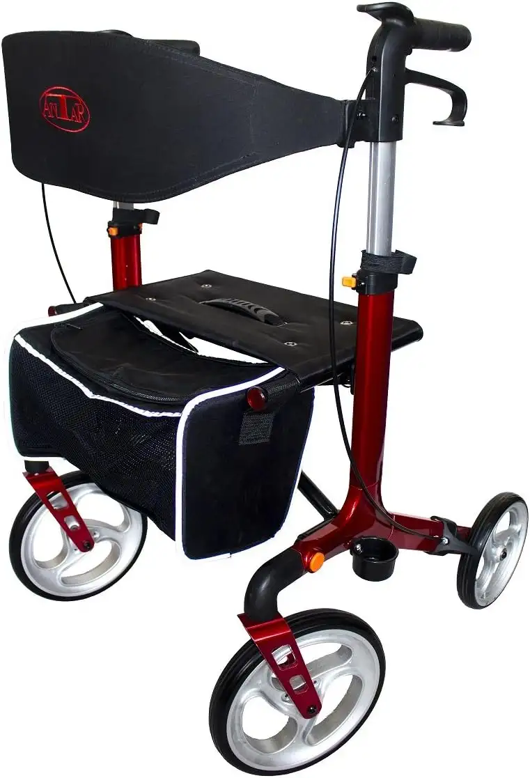 Aluminium Premium Rollator AT51111 dunkelrot