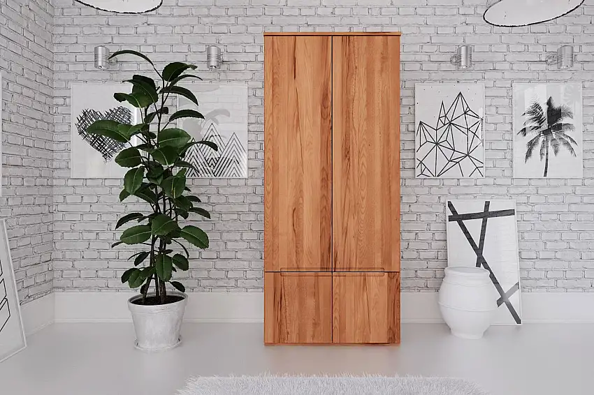 Schlafzimmer - Kleiderschrank, Kernbuche Massivholz geölt - Abmessungen: 206 x 90 x 53 cm (H x B x T)