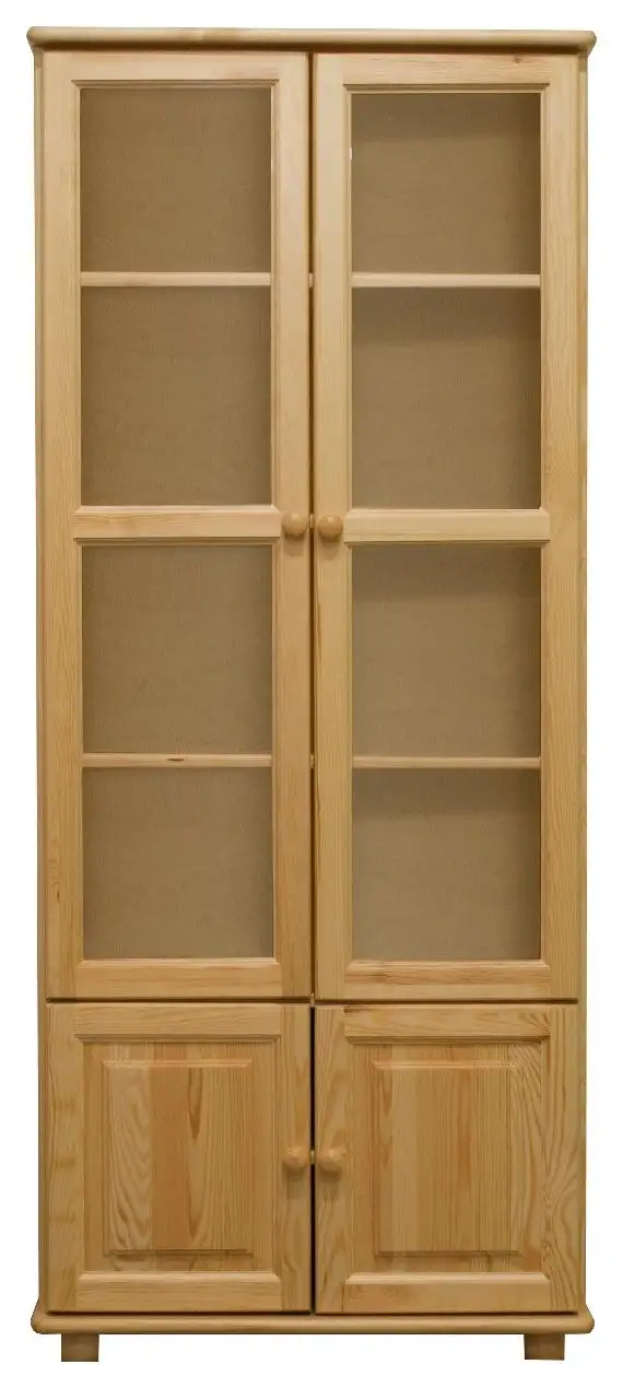 Massivholz-Vitrine, Kiefer massiv, Farbe: Natur