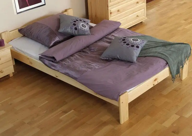 Bett 120 x 200 cm Kiefer massiv Natur