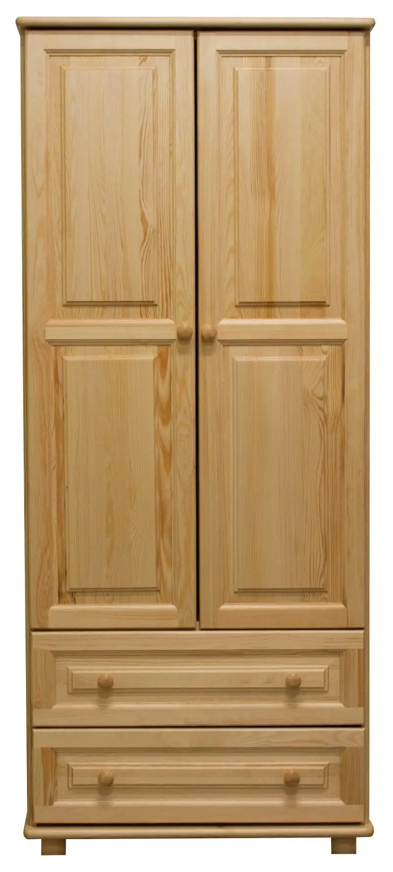 Echtholz Kleiderschrank, Farbe: Natur 190x80x60 cm