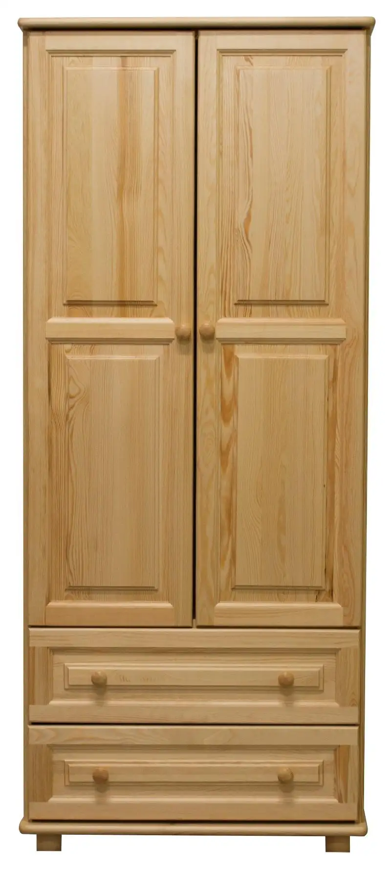 Echtholz Kleiderschrank, Farbe: Natur 190x90x60 cm