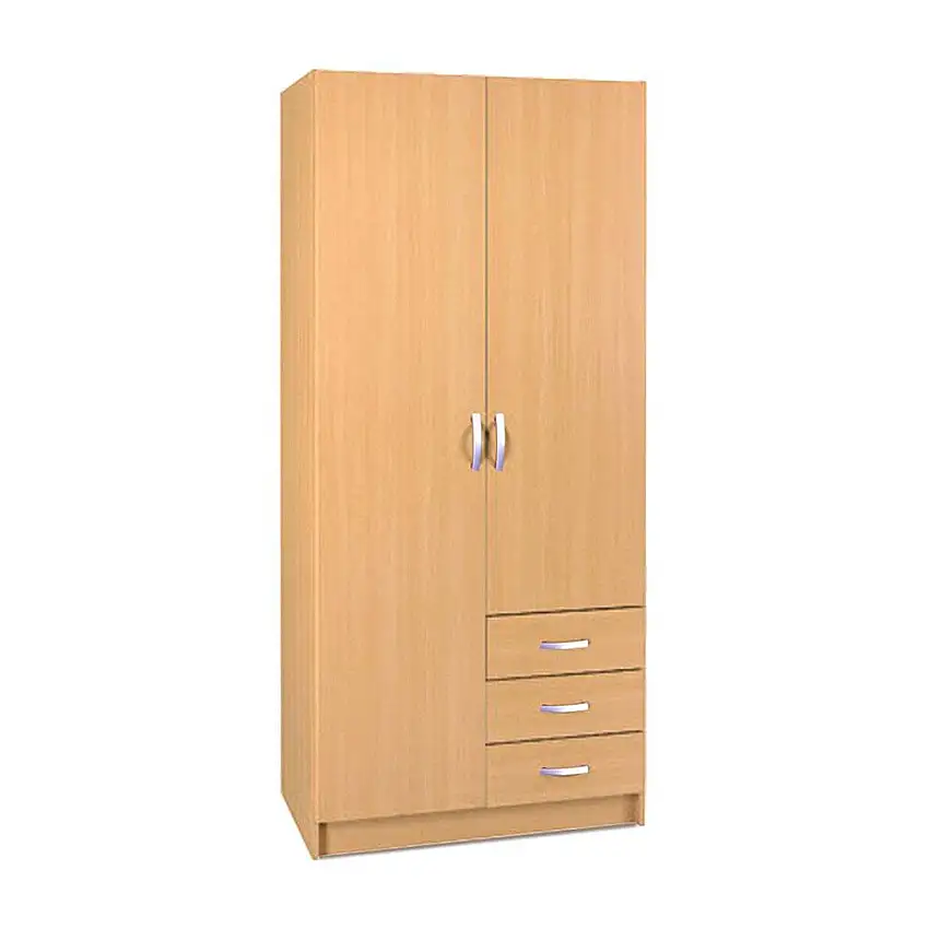Schlafzimmer - Kleiderschrank, Farbe: Erle - Abmessungen: 200 x 100 x 55 cm (H x B x T)