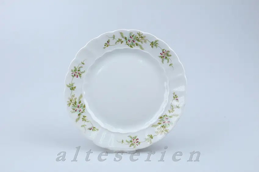 Untertasse für Sauciere - Eschenbach Bayreuth Grüne Ranke III mit roter Blüte