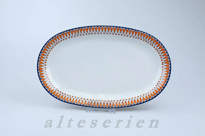 Fleischplatte mittelgroß - Winterling Röslau alte Serien Retro Orange blau