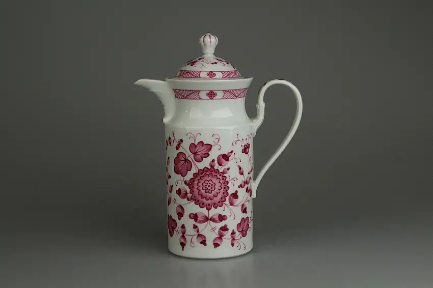 Kaffeekanne - Königl. pr. Tettau Victoria Chrysantheme Pink