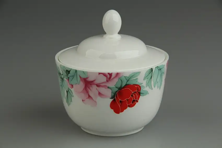 Zuckerdose - Hutschenreuther Leonard Paris Scarlet