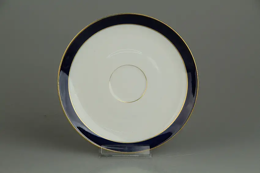 Untertasse für Tee - Hutschenreuther Favorit Blaurand mit Gold