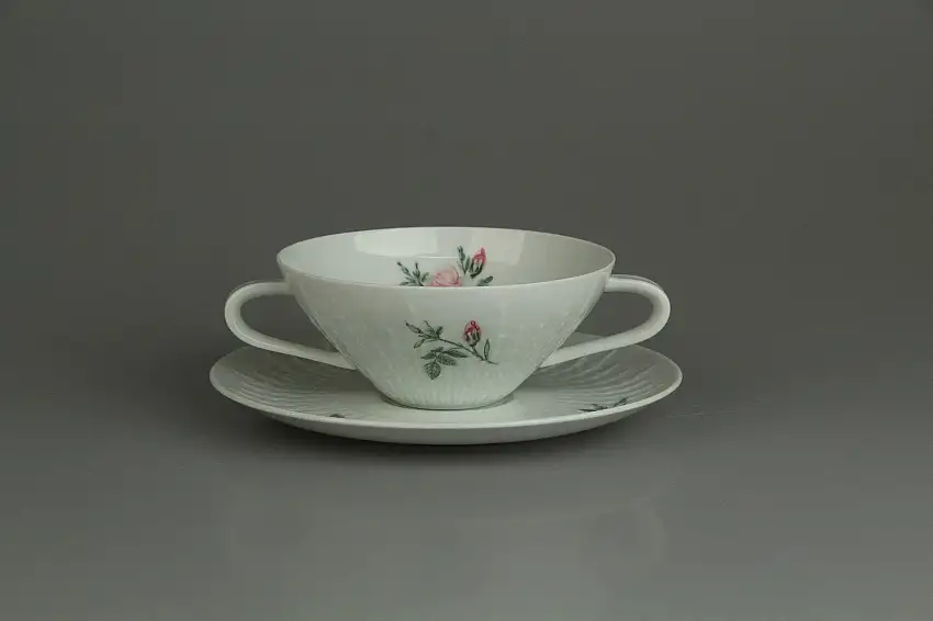 Suppentasse mit Untere - Hutschenreuther Exzellenz Rosita