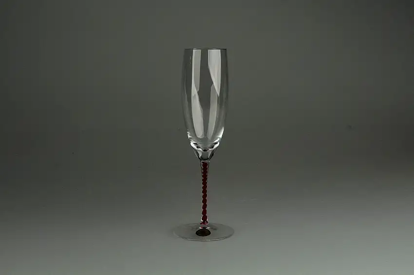 Sektkelch Sektflöte - Hutschenreuther rote Spirale