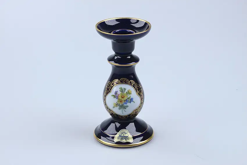 Kerzenleuchter - Lindner Porzellan Zierporzellan Echt Kobalt 1150