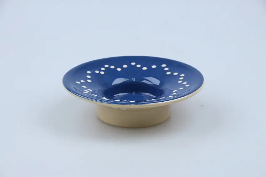Teelichthalter - Bürgelkeramik Alt Bürgeler blau weiß