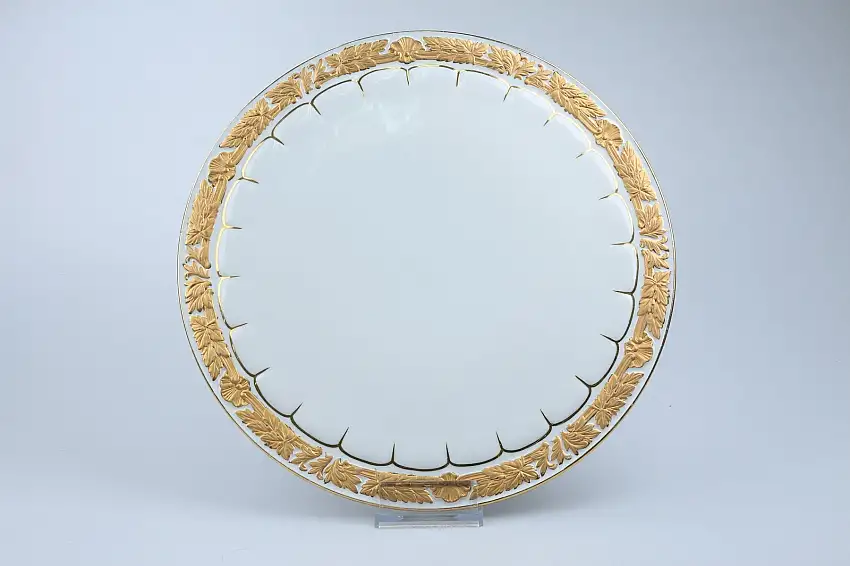 Tortenplatte II. Wahl - Meissen X-Form Goldbronze