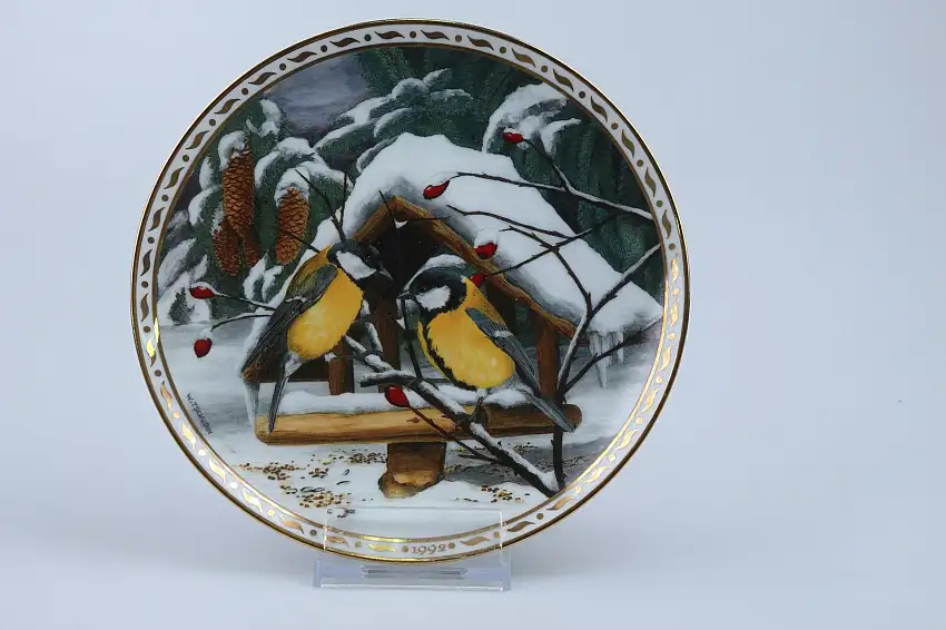 Sammelteller Kohlmeisen im Winterwald 1992 - Bradex - schweizer Oh du fröhliche