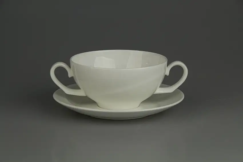 Suppentasse mit Untere - Wedgwood Shape 225 weiß white