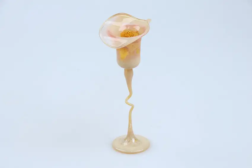 kleine Blütenvase orange UNIKAT - Unbekannter Hersteller Mundgeblasenes