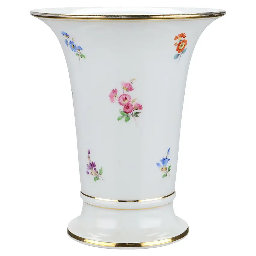 Vase Trichtervase mittelgroß - Meissen Neuer Ausschnitt I.Wahl Streublume