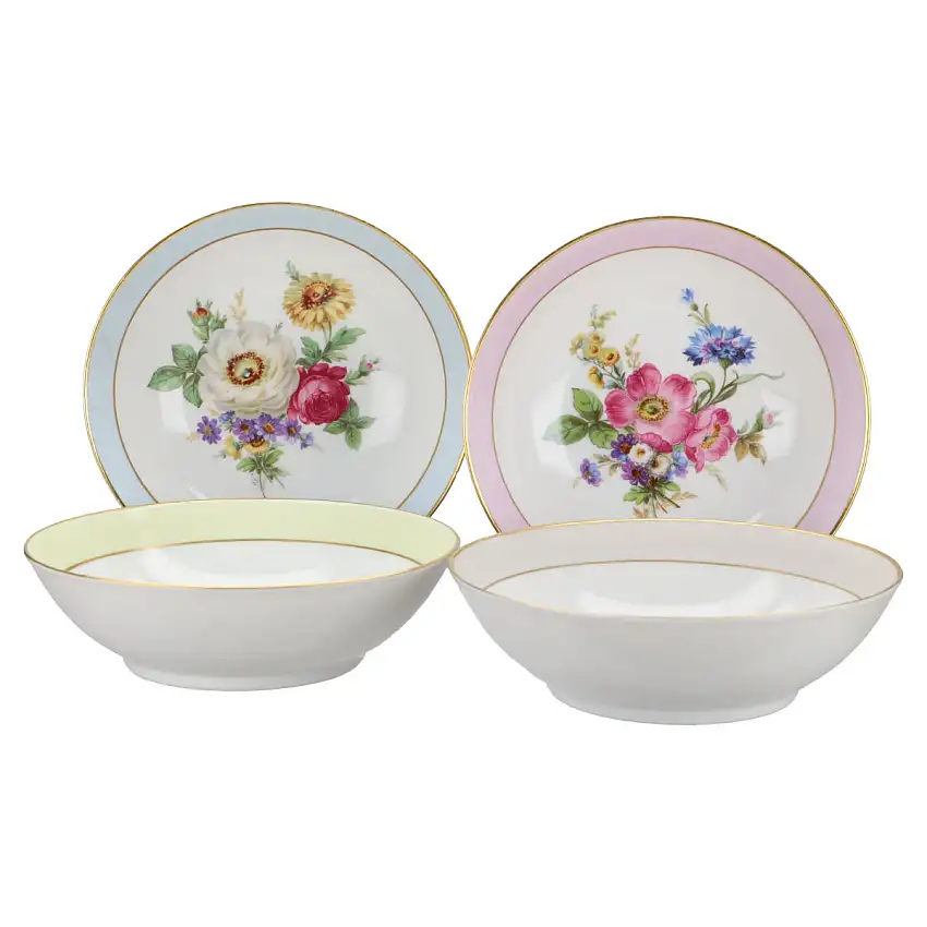 4 x Dessertschale verschiedene Motiv - Alka Blumendekor 1525