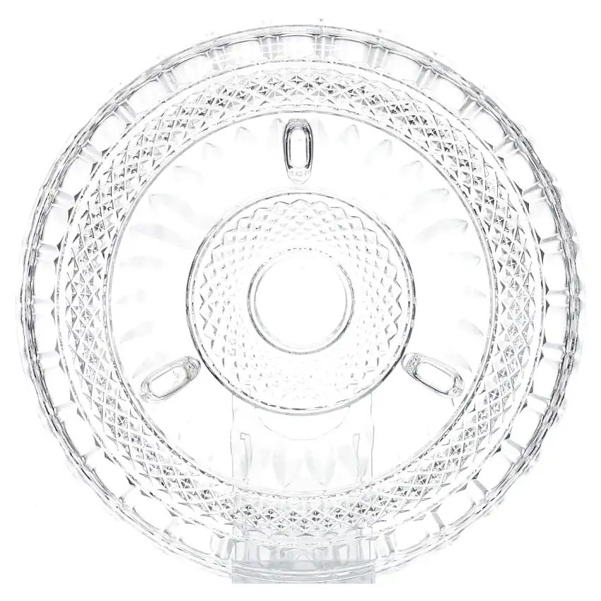 Tortenplatte auf Füßchen im Mandala Schliff - Unbekannter Hersteller Kristalle