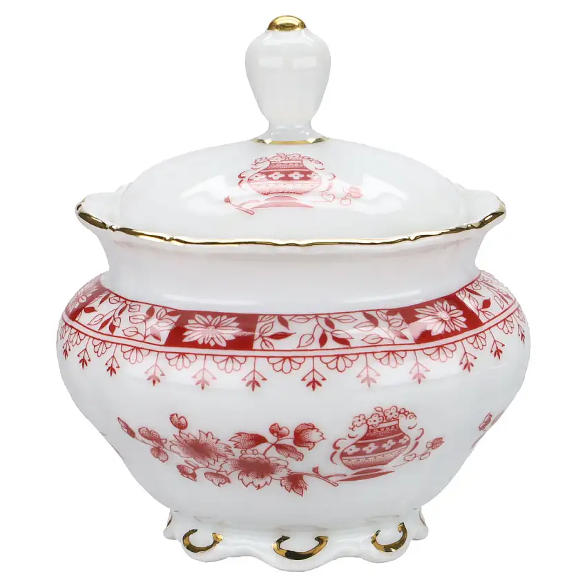 Zuckerdose - Seltmann Weiden Theresia China Rot