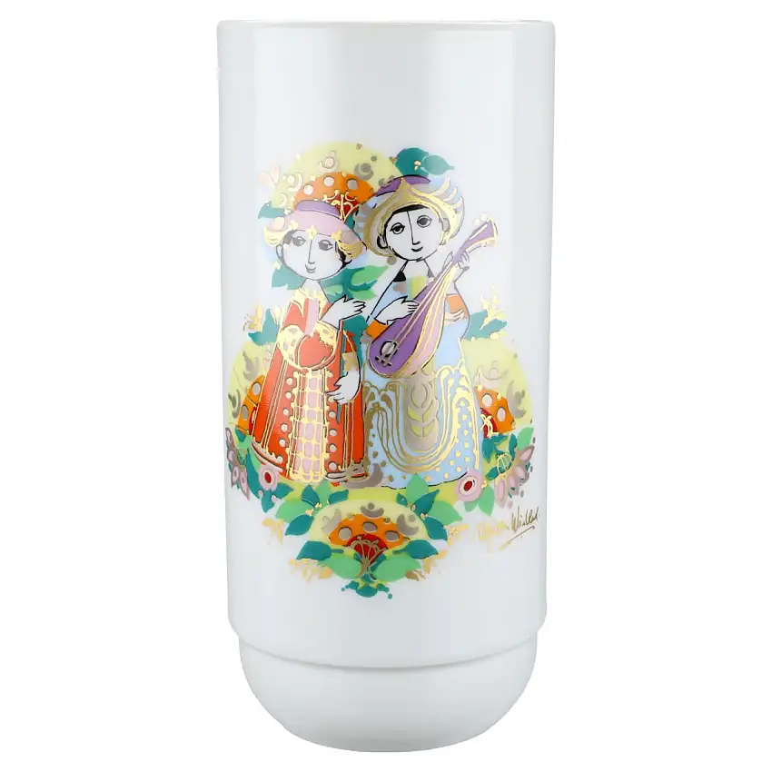 Zylindervase mittelgroß Lautenspieler - Rosenthal Künstlerporzellan Björn Wiinblad