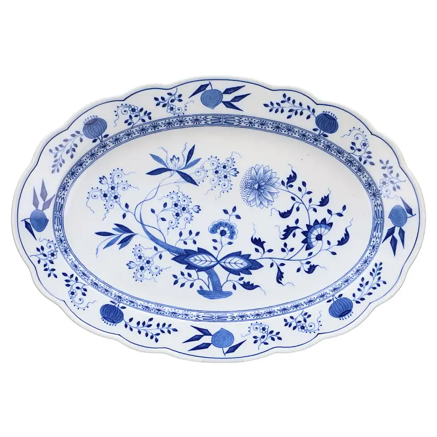 Fleischplatte maxi - Hutschenreuther Maria Theresia Zwiebelmuster II.Wahl