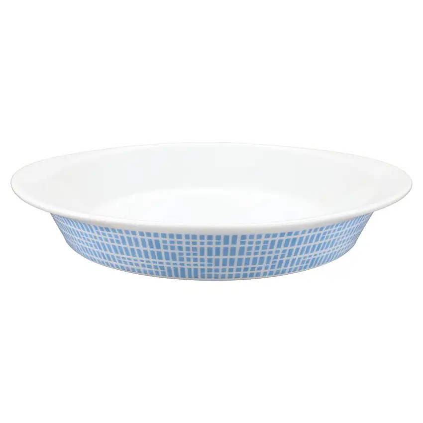 Auflaufform flach Lukull 1011/20 Quiche klein - Arzberg Form 2000 Bastdekor blau