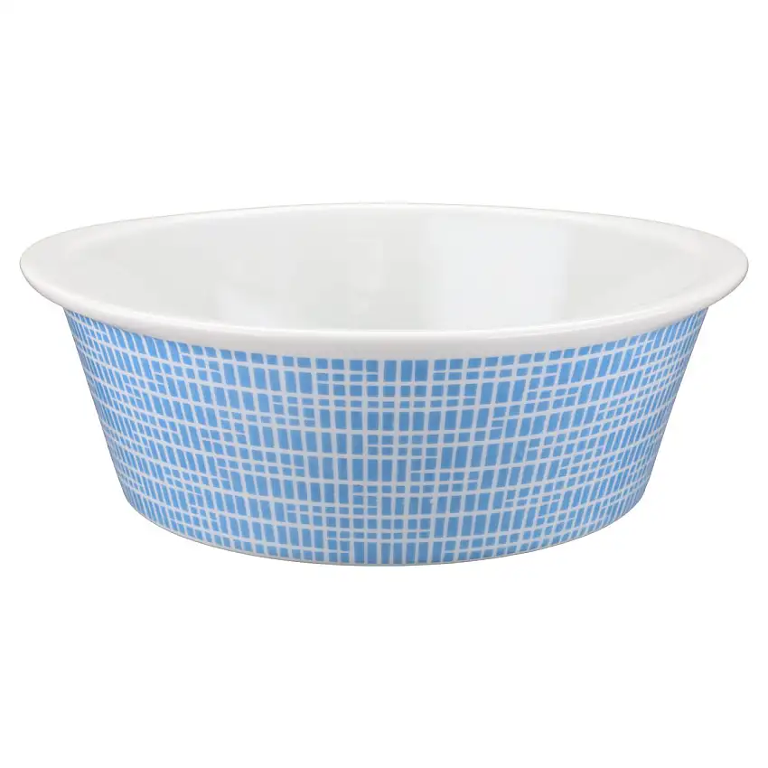 Auflaufform Lukull feuerfest rund - RARITÄT - Arzberg Form 2000 Bastdekor blau