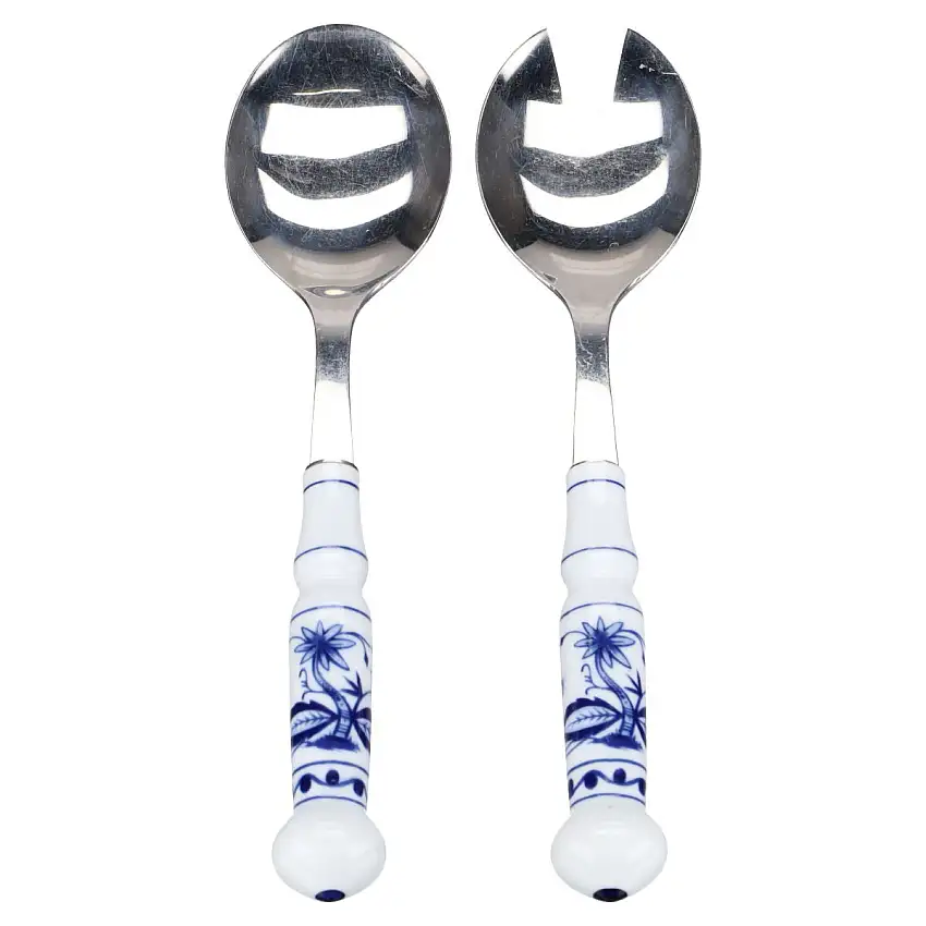 Salatbesteck 2tlg - VEB Auer Zwiebelmuster