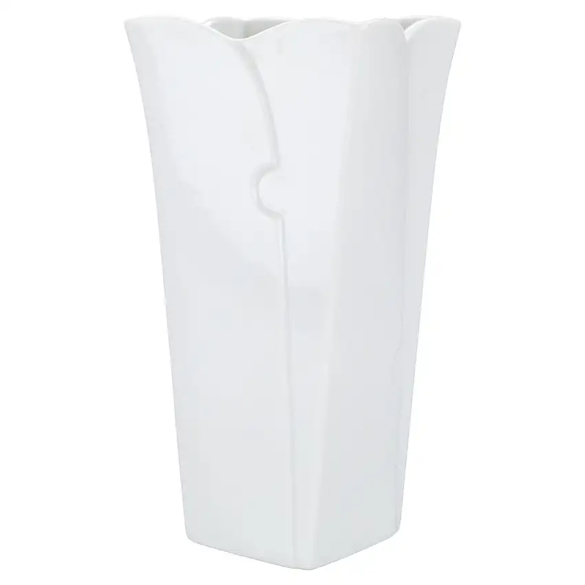 Zylindervase mit Reliefdekor - Thomas Sonderteile weiß