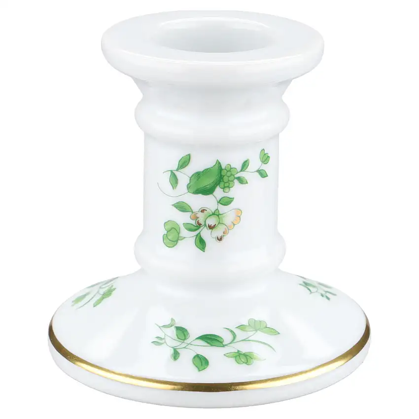 Kerzenhalter klein - Raynaud & Co. Limoges Blumenmotiv grün Form I Wilh. Drache