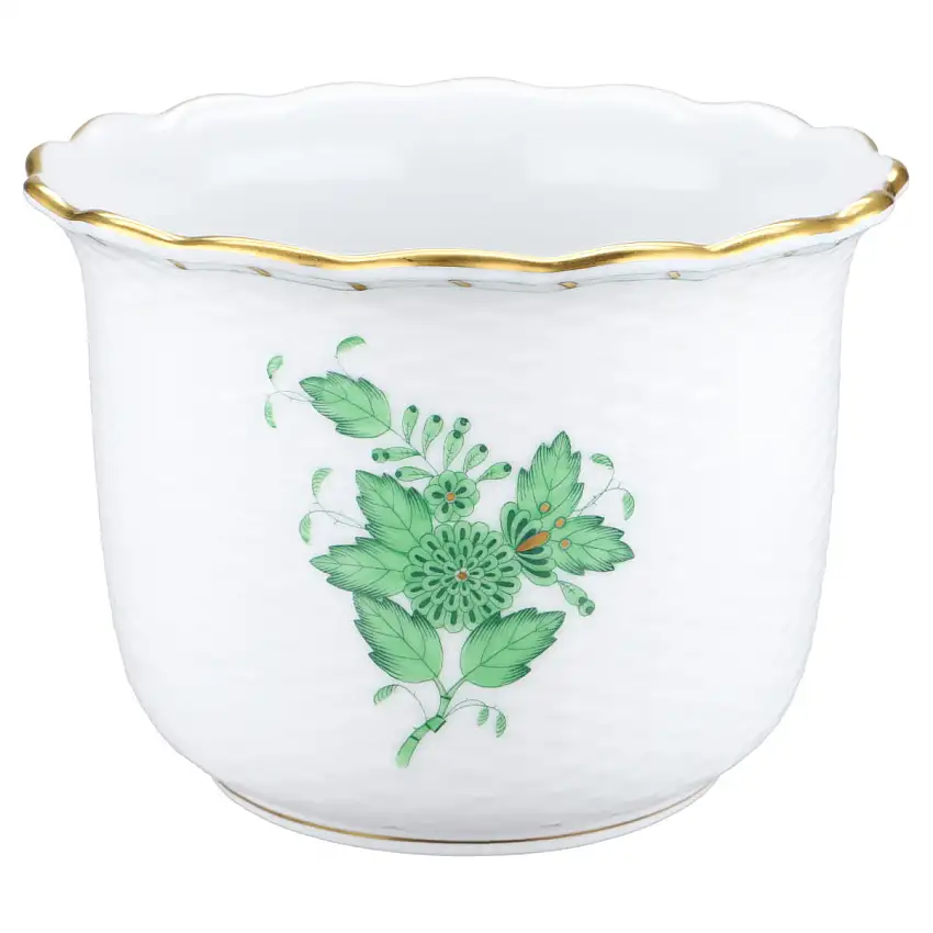 Blumenübertopf Modell 7304 - Herend Ungarn Apponyi grün