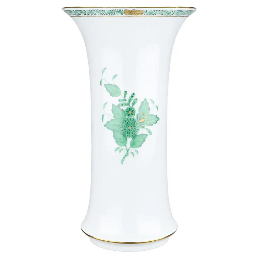 Trichtervase hoch groß 7032 - Herend Ungarn Apponyi grün