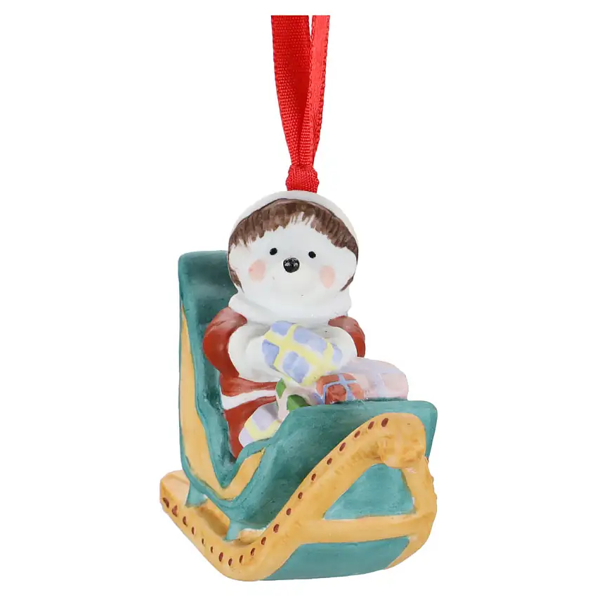 Anhänger Christbaumschmuck Weihnachtsbär im Schlitten - Villeroy & Boch Weihnachtsartikel Weihnachtsschmuck