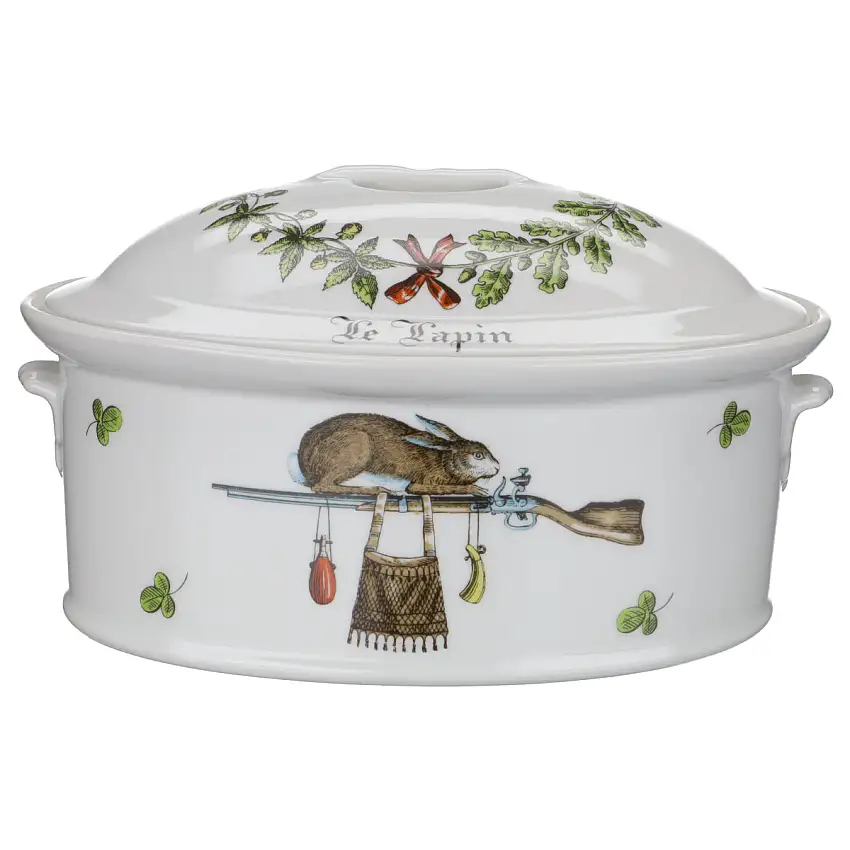 Ragout Terrine oval Canard / Lapin - Porcelaine d´Auteuil Chambord