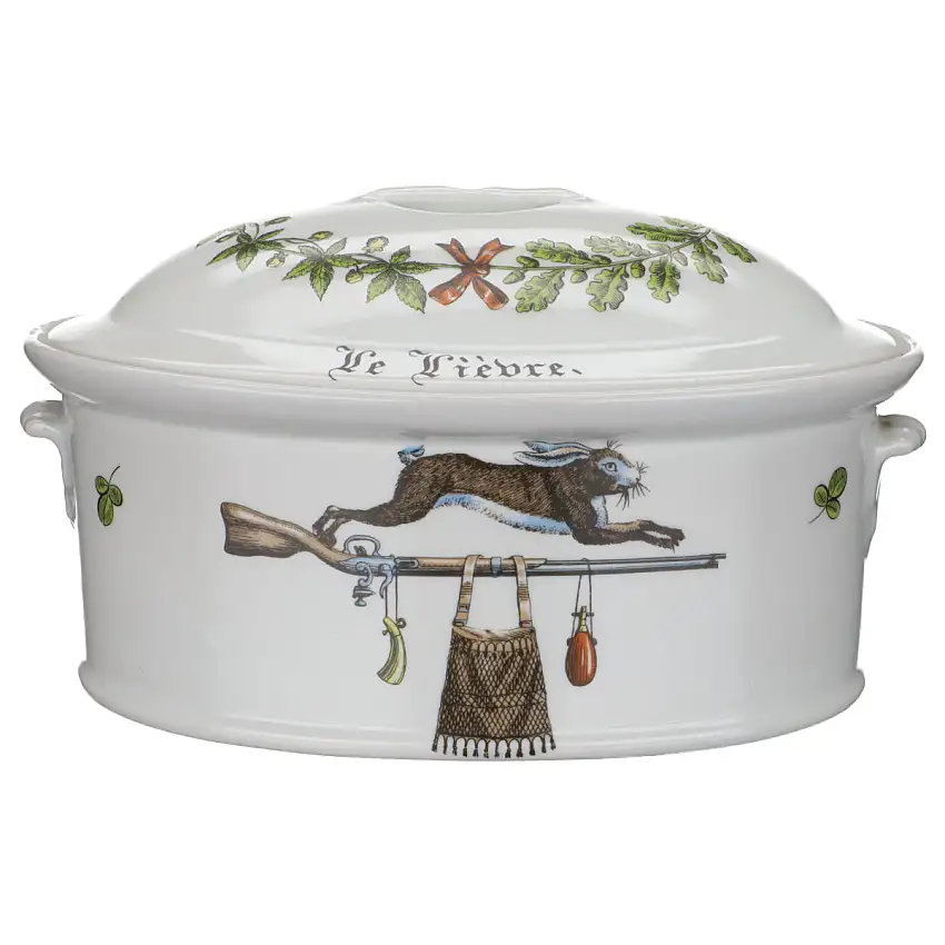 Ragout Terrine oval Bécasse / Lièvre - Porcelaine d´Auteuil Chambord