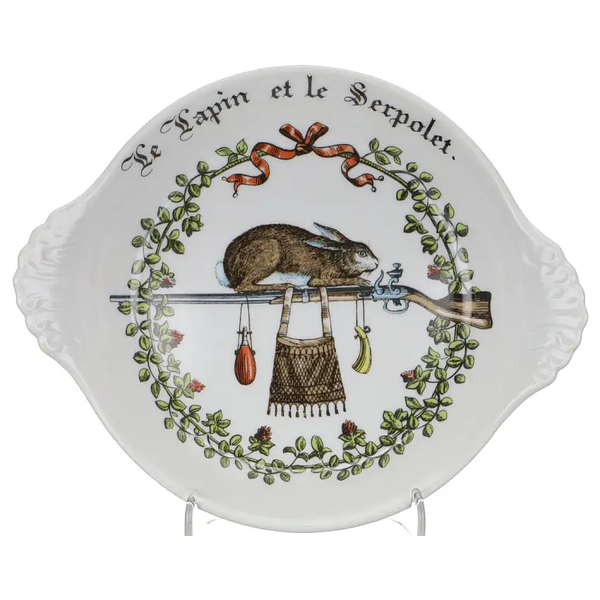 Eierpfanne ofenfest rund mittelgroß Le Lapin et le Serpolet - Porcelaine d´Auteuil Chambord