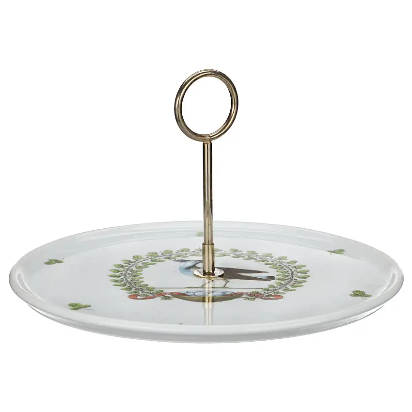 Servierplatte Käseplatte mit Metallgriff - Porcelaine d´Auteuil Chambord