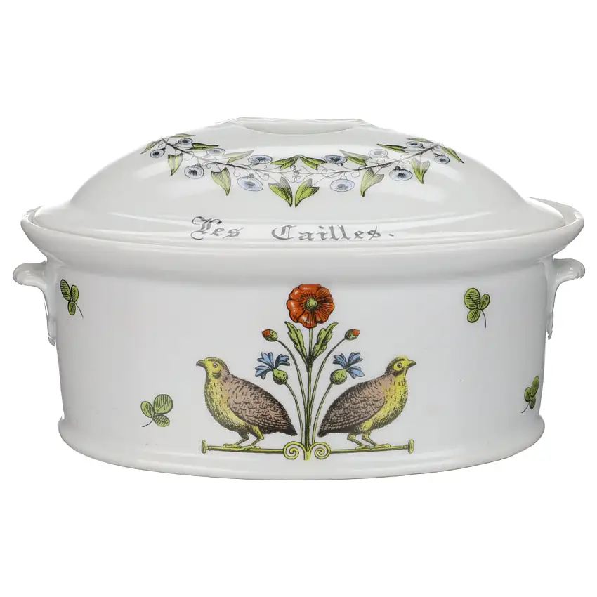 Ragout Terrine oval Cailles / Canards - Porcelaine d´Auteuil Chambord