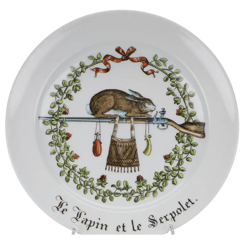 Kuchenteller groß Frühstücksteller Le Lapin et le Serpolet - Porcelaine d´Auteuil Chambord