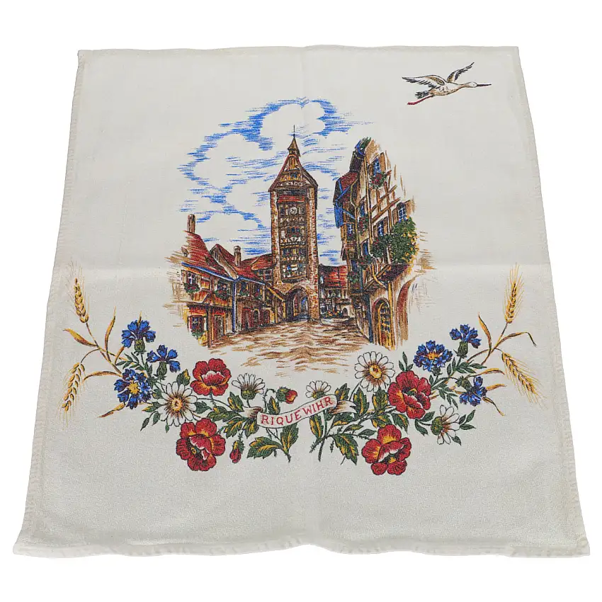 Serviette Platzset Motiv Riquewihr - Sarreguemines Obernai