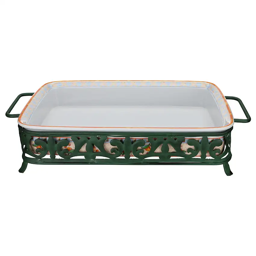 Auflaufform groß rechteckig im Metallgesteck - Villeroy & Boch Gallo Switch 4 - Navarra