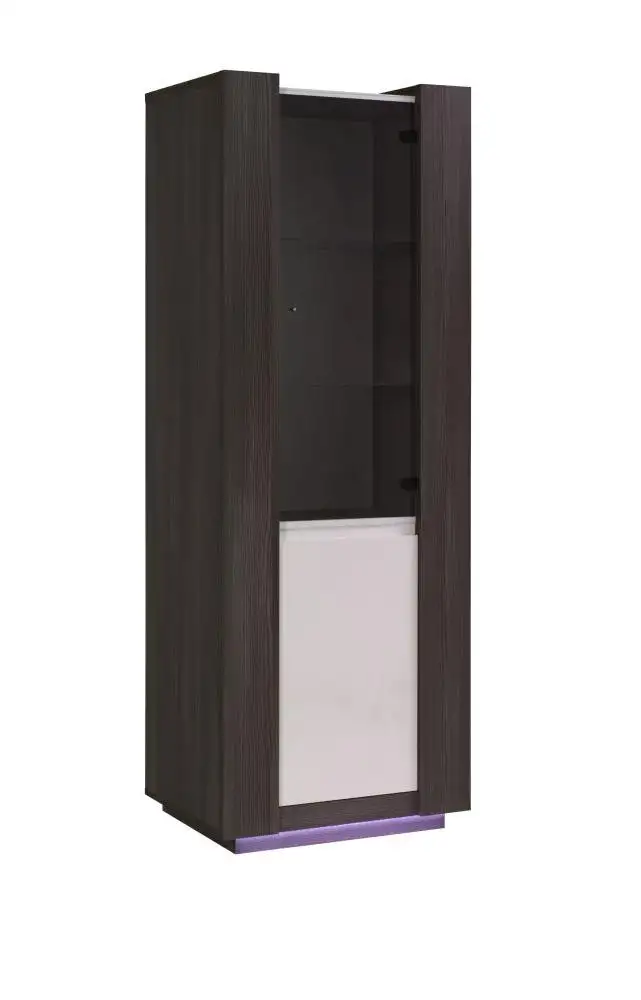 Vitrine, Farbe: Grau / Weiß, Breite: 70 cm