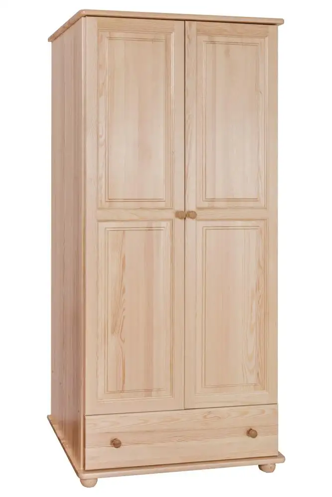 Wohnzimmer - Kleiderschrank Kiefer Massivholz natur - 195 x 92 x 59 cm (H x B x T)